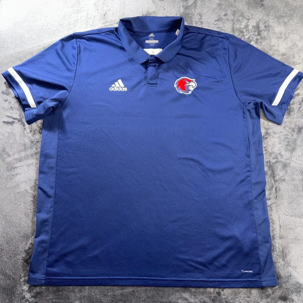 Adidas Climacool Navy Blue Eagle Logo Polo Shirt Mens 2XL DY8806 AZB001